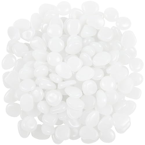 150 PCS White Glow Rocks Luminous Stones DIY Pebbles Fish Tank Garden | OSOPOLA White Luminous Stones Glow Rocks Fish Tank Accessories Turtle DIY Pebbles For Fairy Garden FD05WH150 - color: White/150 pcs, size: 2.5x2x0.5cm