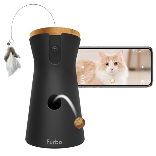Furbo 360° Cat Camera [No Monthly Fee] | 360° Rotating Live View, Meowing Alerts, Treat Toss, 2-Way Audio, Night Vision, Smart Home Kitten Monitoring, No AI Alerts - style: Cat 360° Camera