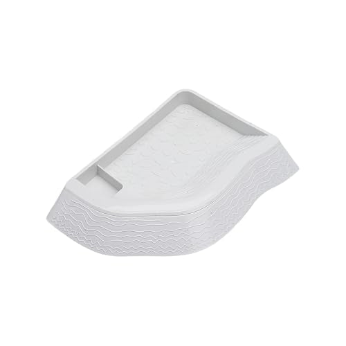 Split Design Turtle Bathing Bowl Pet Water Dish & Soaking Pool with Textured Base for Tortoise and Lizards Reptiles Bath Feeder - color: marble color