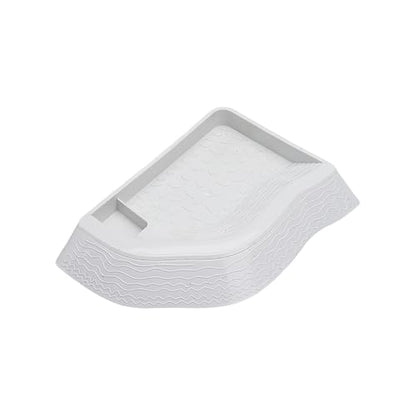 Split Design Turtle Bathing Bowl Pet Water Dish & Soaking Pool with Textured Base for Tortoise and Lizards Reptiles Bath Feeder - color: marble color