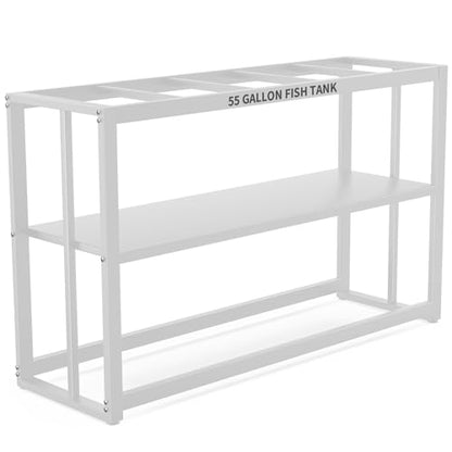Akenow 55-75 Gallon Fish Tank Stand with Storage Shelf, 48.5 x14.9 x 29.2 Inch Aquarium Stand, Turtle Tank, Reptile Terrariums and Breeder Tank Stand,980LBS Capacity, White - color: White