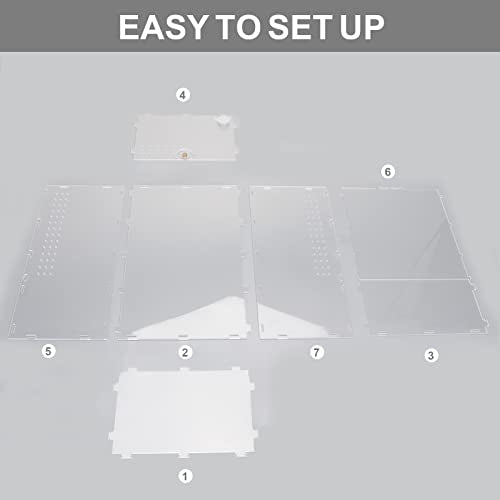 Aiicioo Micro Habitat Terrarium Enclosure 8x6x14 Inches Tarantula Enclosure Box Insect Habitat Clear Acrylic Reptile Feeding Tank for Jumping Spiders Insect Small Tree Dwelling Reptiles - size: 8x6x14 Inches