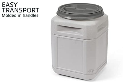 Mighty Tuff Airtight Dog Food Storage Container – 10 Gal, up to 40 lb Capacity – Cat and Dog Food Container with Twist Lid & Handles – BPA-Free, Made in USA - size: 10 Gal/ 40 lbs