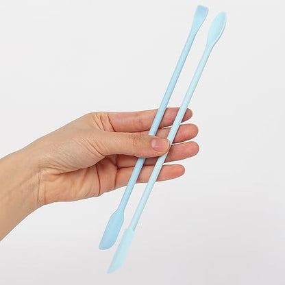 2Pcs Blue Reptile Feeding Spoon, Crested Gecko Food Mixing Stirrer | Food Grade Spatula Head, Scrapes Jar Edges Clean, Smooth Mixing for Reptile Powder Fruit Gel Diet - size: 1 Ounce (Pack of 2)