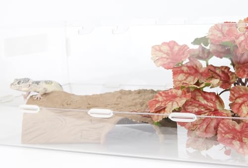 Reptile Fake Plants Terrarium Decor fit Snake Gecko Ball Python - color: Fake Heuchera Micrantha Pink
