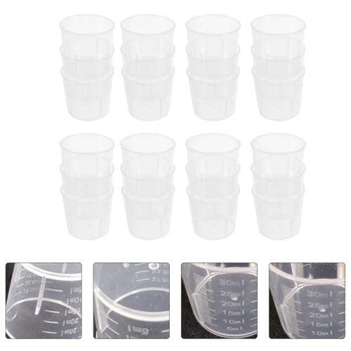 100 Pcs Reusable Washable Measuring Cups Multifunctional Scale Bowls for Reptile Feeding and Storage, White Plastic Containers Suitable for Lizards and Crawling Pets