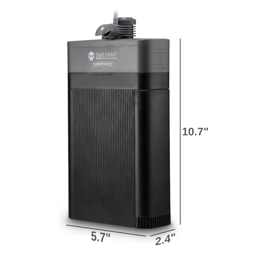 XpertMatic Aquarium Filter 220GPH, Submersible Powerful Pump for 20-50 Gal | Built-in 9W Clean Light, Gallon Tank, Fish Tank Filter, for Pond Turtle Tank Saltwater Freshwater