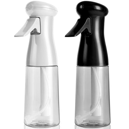 Bealee Spray Bottle for Hair, Continuous Mister, Fine Mist, 2 Pack, 6.8 Oz | Ultra-Fine Mist, Continuous Spray, Leak-proof Misting for Hairstyling, Barbers, Salons, Essential Oil, Cleaning, Planting - color: Black & White, 2 Pack