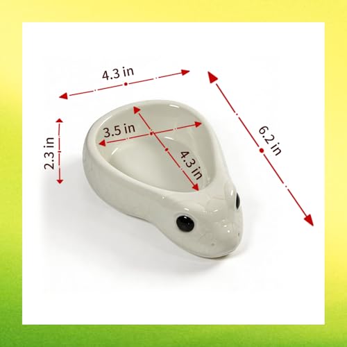 Reptile Water Dish, Ceramic, Reptile Water Bowl, White | Snake Water Bowl, For Snake, Leopard Gecko, Bearded Dragon and Lizard, Bathing Pool Food Feeding Dish - color: White