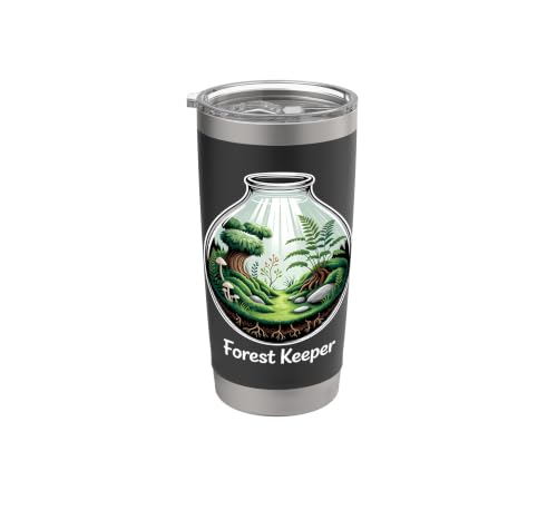 Forest Keeper Mossarium Terrarium Cottagecore Stainless Steel Insulated Tumbler - color: Black