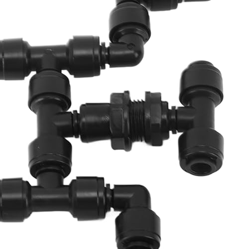 4 Head 360° Adjustable Reptile Fogger Nozzle Fine Atomization Misting System for Terrarium Vivarium Plant Humidifier 0.35in Clamping Black ABS