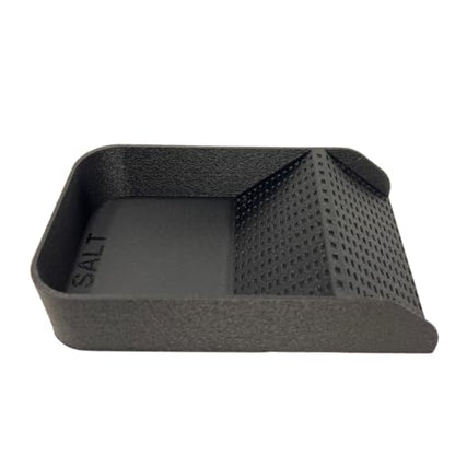 Hermit Crab Watering Pool | Platform Pool Accessory with Access Ramp for Hermit Crabs | 6.5" x 4" | Made in USA (Salt Only, Black) - color: Salt Only, Black