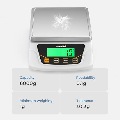 Digital Scale 0.1 Gram Accuracy Precision Lab Scale 6000g Scientific Digital Balance for Laboratory, Jewelry Weighing
