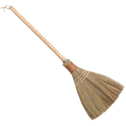 Small Natural Whisk Sweeping Hand Handle Broom - Vietnamese Straw Soft Broom for Cleaning - Decoration Items - Indoor - Outdoor - 9.84'' Width, 27.55" Length - color: Wrapped