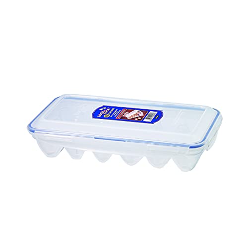 Lock & Lock HPL955 Egg Storer for 18 Eggs- Clear/Blue, 32 x 17.5 x 32 cm