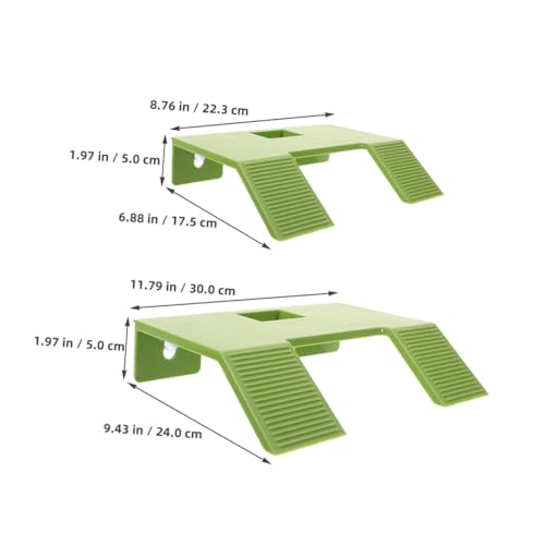 KESYOO 2pcs Turtle Basking Platform with Suction Cups Durable Climbing Ramp for Turtles Safe Floating Terrace for Aquatic Reptiles Green Large Small - color: Green