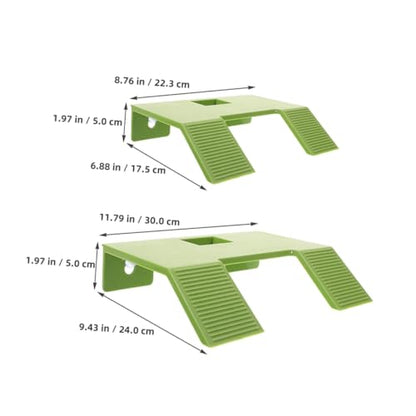KESYOO 2pcs Turtle Basking Platform with Suction Cups Durable Climbing Ramp for Turtles Safe Floating Terrace for Aquatic Reptiles Green Large Small - color: Green