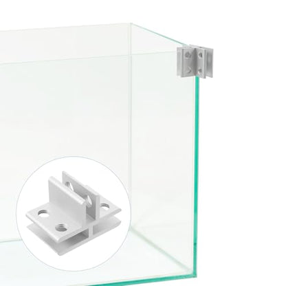 VILLCASE Glass Clamp Alloy Bracket for 5-8mm Glass Shelves Clips, Silver T-Shaped Connector for Aquarium Lid, Terrarium Screen Cover, Fish Tank Fixing and Shelf Support