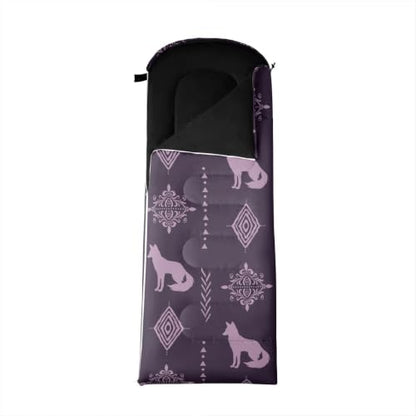 Erosebridal Sugar Skull Southwestern Aztec Western Sleeping Bag for Kids Camping Blanket for Hiking Travel Hunting Sleep Bag - color: Black Purple 19