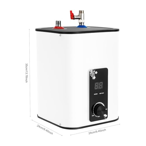 Small Tank Water Heater Electric, 2 Gallon Mini Under Sink Water Heater, 110V Tankless Water Heater Electric, 1500W Point of Use RV Water Heater for Rv Trailer (Top Outlet) - style: Top Outlet