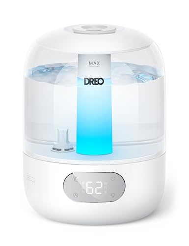 DREO 3L Humidifiers for Bedroom, 30H Runtime, 26 dB Quiet, New Edition | Easy to Refill & Clean, Precise Humidity Control, Night light, Cool Mist Air Humidifier for Large Room, Baby Nursery - color: White, size: 3L