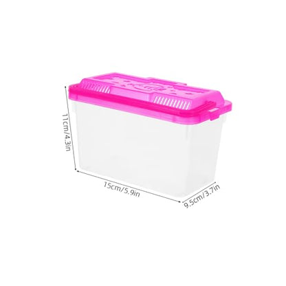 4Pcs Portable Breeding Box for Reptiles Mini Aquarium with Bright Lids Lightweight Travel Fish Tank for Turtles Hamsters and Small Pets Versatile Pet Container