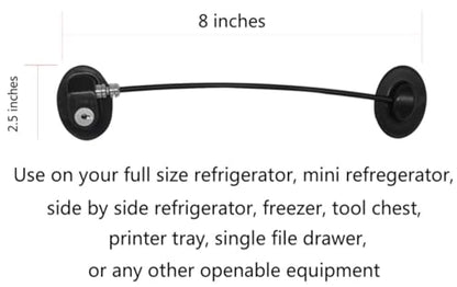 2 Pack Refrigerator Door Locks with 4 Keys, File Drawer Lock, Freezer Door Lock and Child Safety Cabinet Locks by REZIPO Black