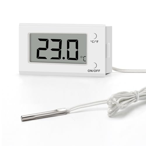 Digital Oven Thermometer with Probe Grill Meat Thermometer up to 572°F/300°C, Oven Thermometer Roasting for Barbecue Accessories for Kitchen, Roasting, Grill, Pizza - color: Milky White