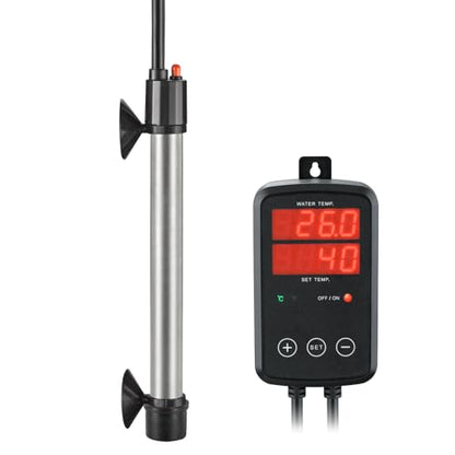 500W Titanium Aquarium Heater, Submersible Fish Tank Heater with Digital Display Temperature Controller, 0℃-40℃ Adjustable, Fast Heating for 65~95 Gal Saltwater Reef Fish Tank, MX-9016(500W) - size: 500W