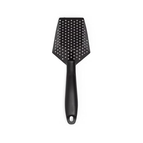 Reptile Sand Sifting Scoop Litter Shovel - Durable Metal Reptile Litter Cleaner Scooper with Black Non-Slip Handle, Fine Mesh Sifter for Lizard Substrate, Terrarium Sand & Waste Removal