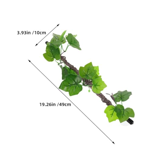 PRETYZOOM 2pcs Artificial Reptile Climbing Branch Vines with Suction Cups for Snake and Gecko Terrarium, Flexible Plastic Jungle Habitat Decor with Realistic Texture and Low Maintenance