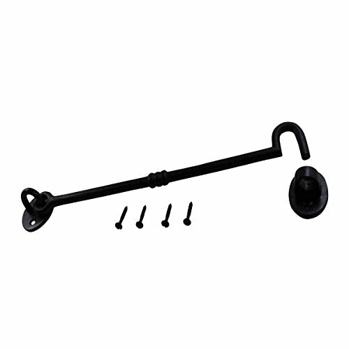 Renovators Supply Manufacturing 11 in. Black Wrought Iron Door Lock Latch/Gate Latch with Mounting Hardware - size: 11-inch