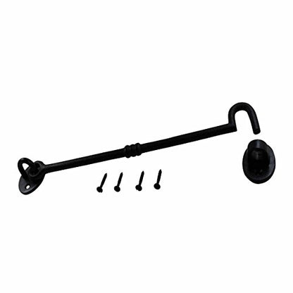 Renovators Supply Manufacturing 11 in. Black Wrought Iron Door Lock Latch/Gate Latch with Mounting Hardware - size: 11-inch