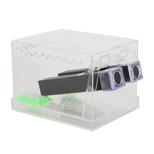 SUNGOOYUE Acrylic Feeding Cricket Keeper, Cricket Care Kit with Feces Layer and Food Feeding Tub, Box for Reptile Terrarium, Breeding Observation for Reptile Owners (Large 52x5cm) - size: Large 52x5cm