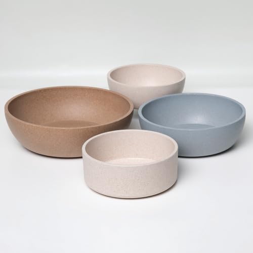 Loving Pets - Dolce Bamboo - Eco-Friendly Pet Bowls & Dishes for Dog, Cats, Puppy Food and Water Bowl -Sustainable and Dishwasher Safe, Made with Real Bamboo (Small, Oat-Beige) - color: Oat Beige, size: Small Bowl