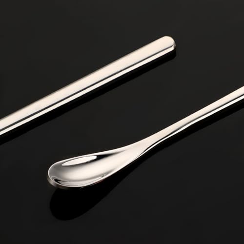 Abeillo 2Pcs Crested Gecko Feeding Spoon, Stainless Steels Reptile Spoon, 7.6 Inch Long Handle Crested Food Feeding Spoon for Gecko Lizard Gargoyle Bearded and Other Small Animals