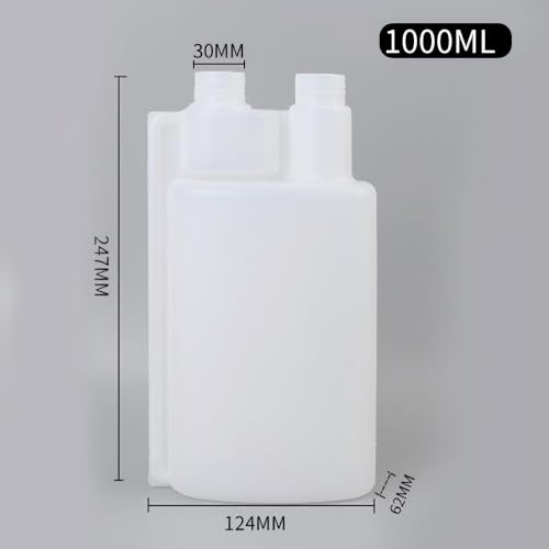 2 Pack Standard Squeeze Shot Bottle with 32oz Measuring Bottle 0.84oz(25ml) Shot Glass Chamber Dispenser for Bars and Mixologists, Travel, Outdoor,HDPE Portable Plastic Flask - size: 1000ML