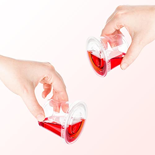 DuraHome Plastic Portion Cups with Lids 4 oz. & 5.5oz. Combo Pack of 150 Leakproof Jello Cup Mini Containers for Salad Dressing Sauce Condiment Snack Souffle and Salsa, Disposable, Interchangeable - style: 150 sets - 4oz. & 5.5oz.