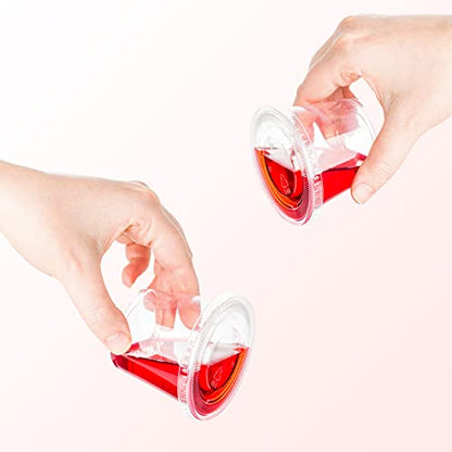 DuraHome Plastic Portion Cups with Lids 4 oz. & 5.5oz. Combo Pack of 150 Leakproof Jello Cup Mini Containers for Salad Dressing Sauce Condiment Snack Souffle and Salsa, Disposable, Interchangeable - style: 150 sets - 4oz. & 5.5oz.