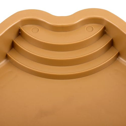 SUPVOX Turtle Soaking Basin and Reptile Food Dish Plastic Bathing Pool Water Tray for Turtles and Geckos Brown-Yellow Pet Habitat Accessory