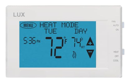TX9600TS Programmable 7-Day Large Touchscreen Heating Cooling Thermostat, White | Large Touchscreen, Heating Cooling - style: 7-Day Programmable 2-heat, 1-cool, Touchscreen Thermostat