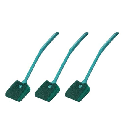 AQUANEAT 3pcs Fish Tank Cleaning Tools, Aquarium Double Sided Sponge Brush, Algae Scraper Cleaner with Long Handle - size: 3pcs
