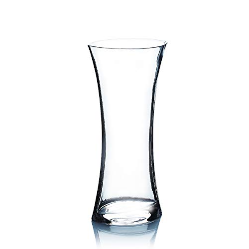 WGV Gathering Bouquet Vase, 4.5" W, 10" H, Clear Glass Floral with Flared Oval Opening, Centerpiece, Home Wedding Event Decor, 1 Piece (VCK0910) - size: Oval Open 10"H