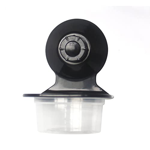 2 Pack Reptile Feeder Gecko Lizard Feeding Cup with Suction Cup, Reptile Food Water Feeder Dish with 6 pcs Cups for Geckos,Chameleon Lizard (Single（Black）) - size: Single（BLACK）