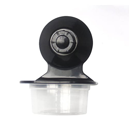 2 Pack Reptile Feeder Gecko Lizard Feeding Cup with Suction Cup, Reptile Food Water Feeder Dish with 6 pcs Cups for Geckos,Chameleon Lizard (Single（Black）) - size: Single（BLACK）