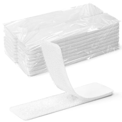 Art3d 16 Sets Hook and Loop Tape, 1"x 4" Sticky Back, Heavy Duty, White | Double-Sided, Holds 13 lb, Adhesive Strip, Nylon, Picture Hanging Strips Fastener for Mounting Hanging, Glass, Tile, Metal - color: White, size: 4 x 1 Inch (Pack of 16)