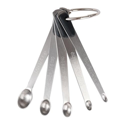 1Pack Small Measuring Spoon Set with Black Silicone Grip | Food-Grade Stainless Steel, High Precision, Dishwasher-Safe, Easy-Read Markings, Multi-Purpose, Lightweight & Durable - color: Black