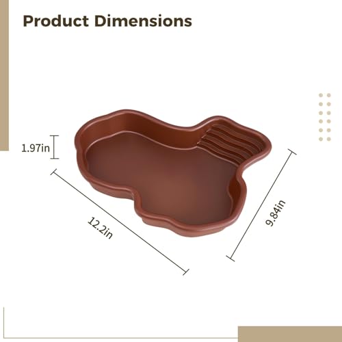 Reptile Bathing Pool, Extra Large Reptile Water Bowl, Plastic Snake Water Dish for Turtles, Gecko Feeding Dish, Irregular Freeform Design