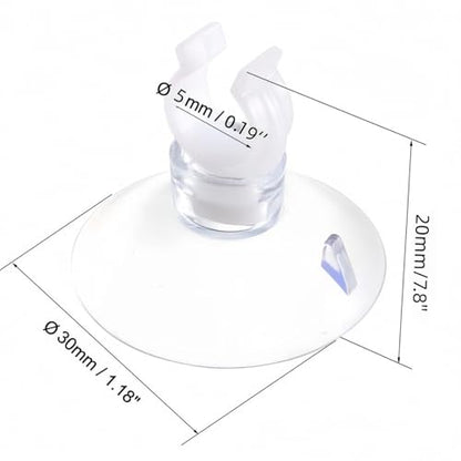 Aquarium Suction Cup Clips Set Fish Tank Air Line Holder Clear Plastic for Glass Fish Supples and Fish Tank Clear Airline Tubing Decorations Shrimp Nests and Reptile - size: Φ0.2in/5mm