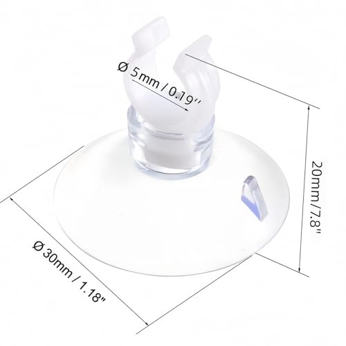 Aquarium Suction Cup Clips Set Fish Tank Air Line Holder Clear Plastic for Glass Fish Supples and Fish Tank Clear Airline Tubing Decorations Shrimp Nests and Reptile - size: Φ0.2in/5mm